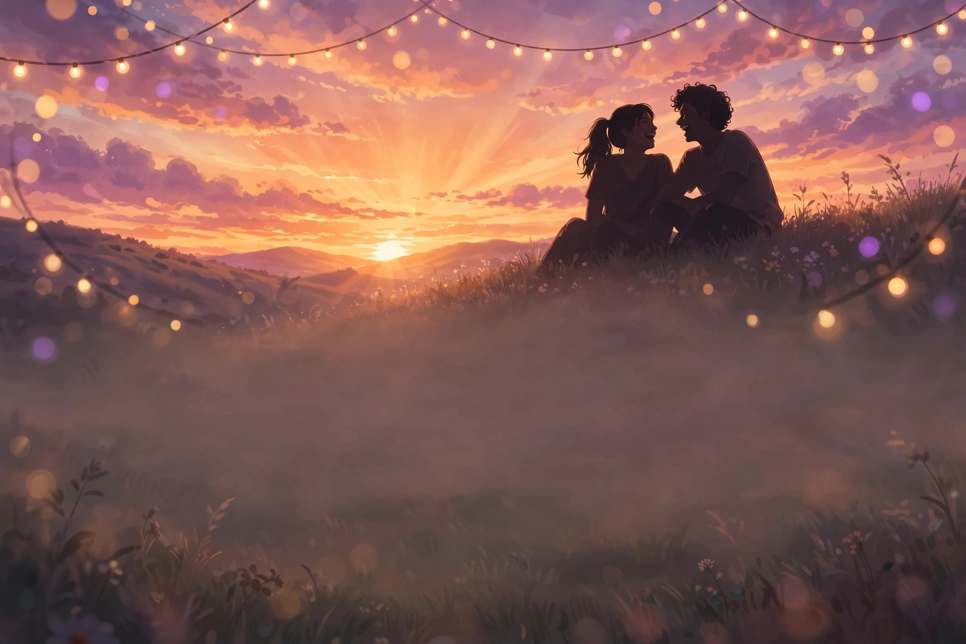 Friendship day quotes — friends at sunset quote card background