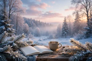 January quotes — winter quote card background