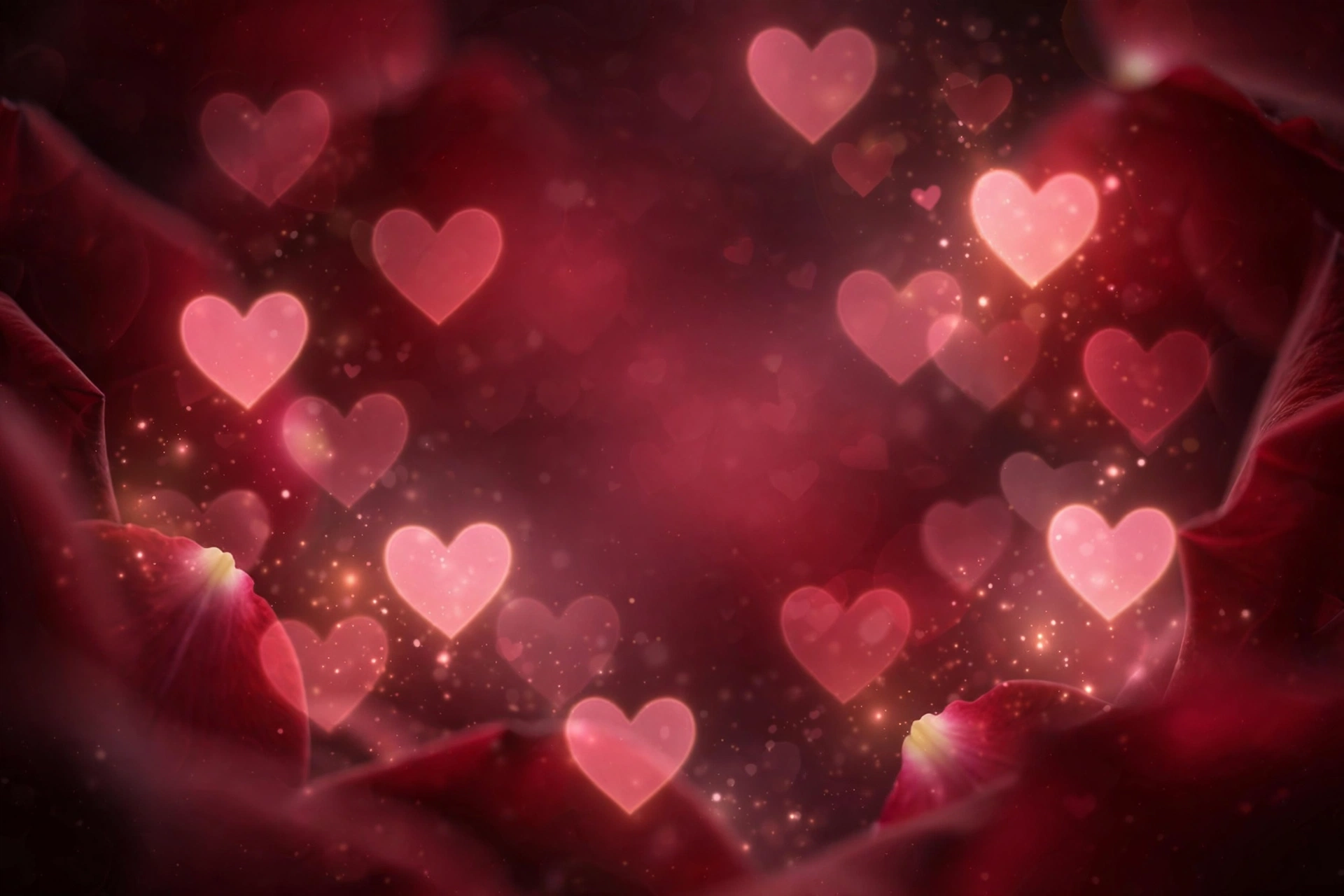 Love quotes — heart bokeh romantic quote card background