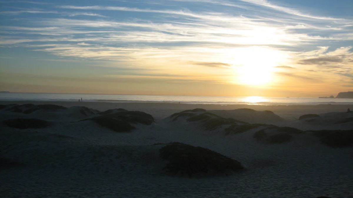 Coronado Beach at sunset in California