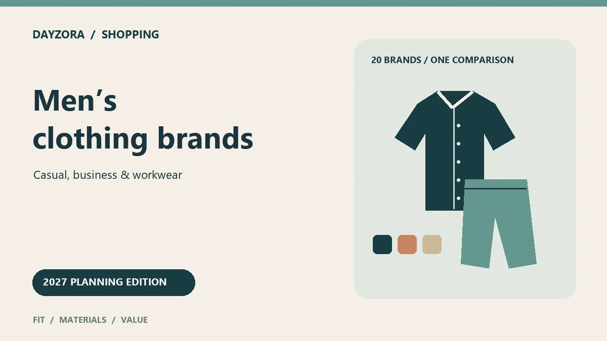 Editorial illustration of a shirt and trousers for comparing men’s clothing