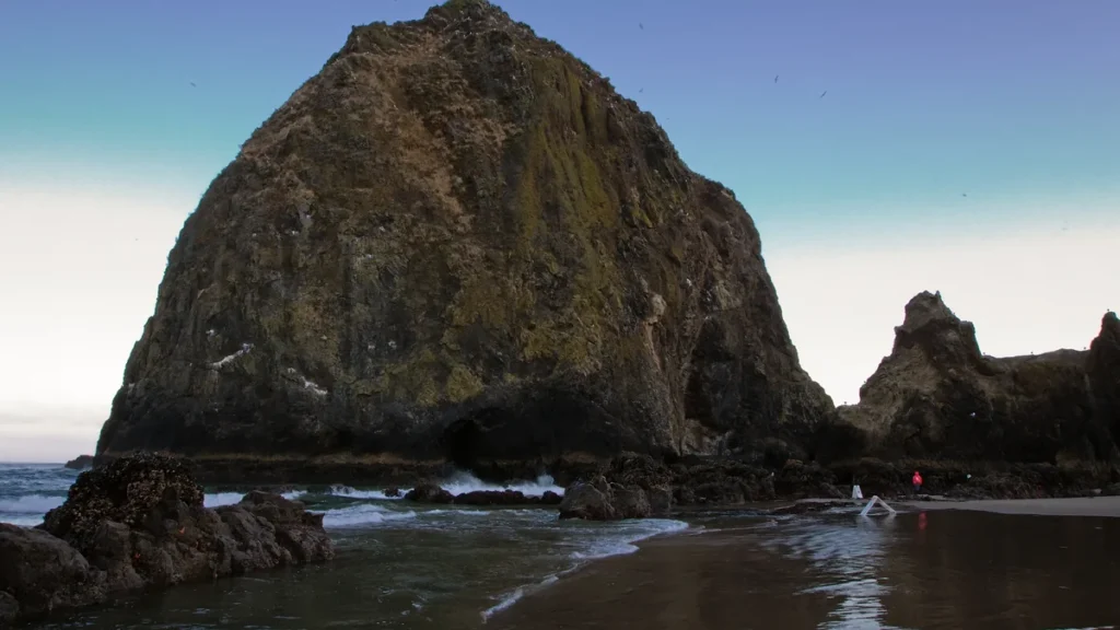 Haystack Rock at Cannon Beach, a stop on the northern Oregon family road trip