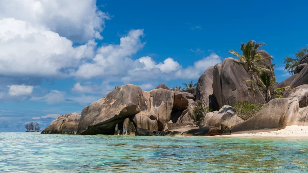 Granite boulders and shoreline at Anse Source d’Argent, Seychelles