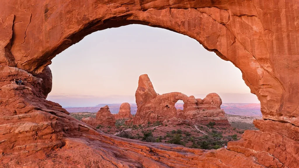 Turret Arch seen through North Window in Arches National Park