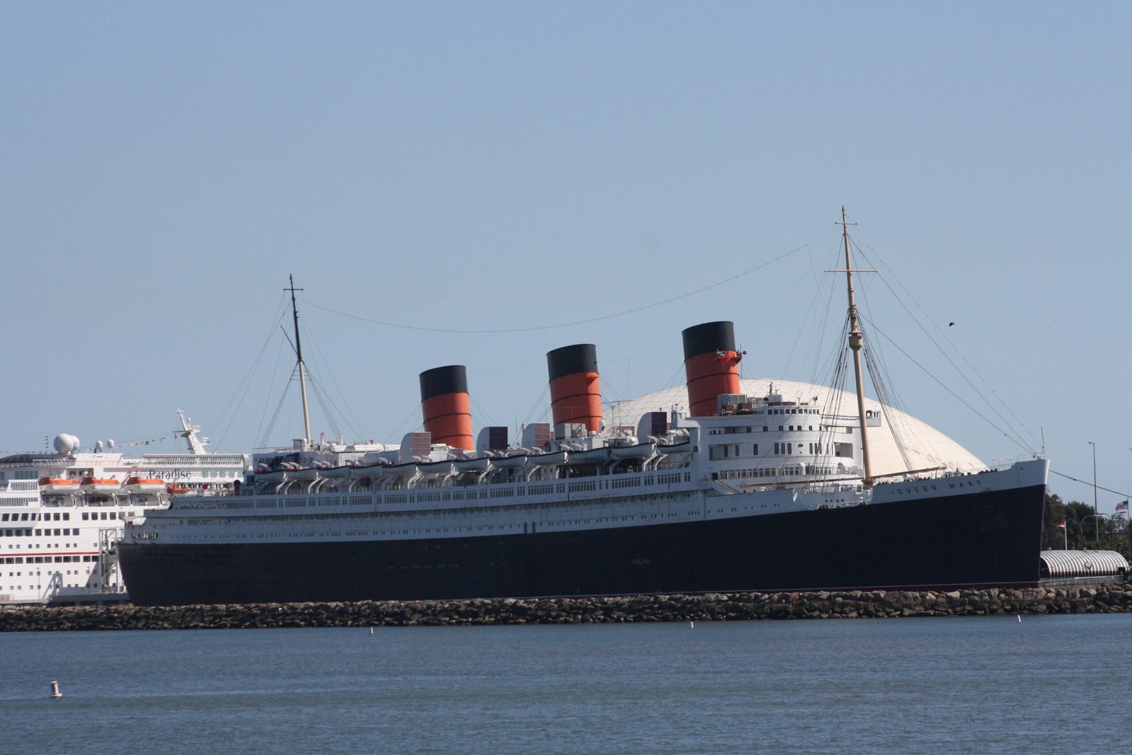 RMS Queen Mary in Long Beach Harbor, location of Dark Harbor