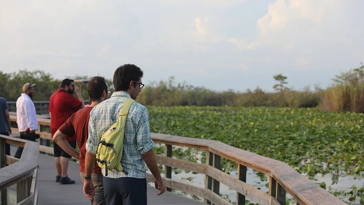 Visitors on the Anhinga Trail boardwalk in Everglades National Park, 2019