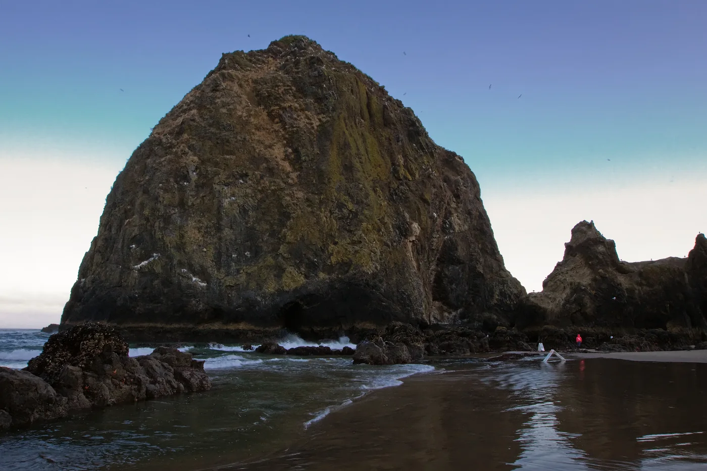 Haystack Rock at Cannon Beach, a stop on the northern Oregon family road trip