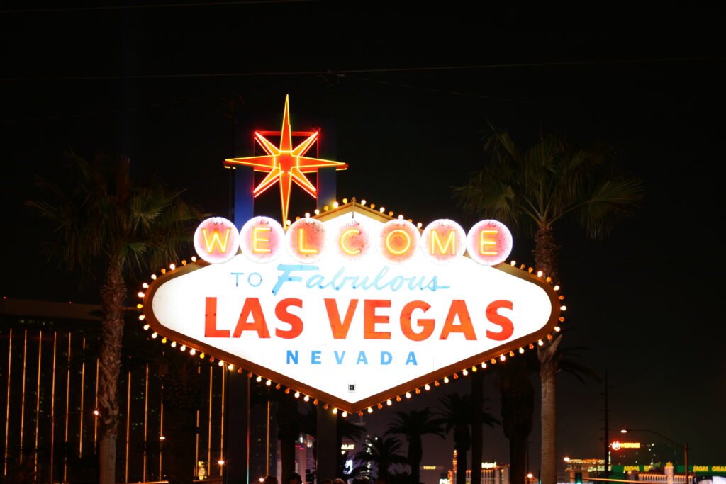 Welcome to Fabulous Las Vegas sign illuminated at night