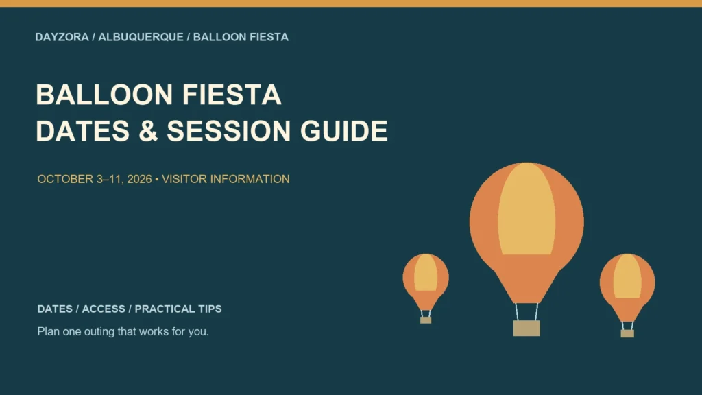 Albuquerque Balloon Fiesta Guide: Dates, Sessions & What to Expect — original DayZora illustration