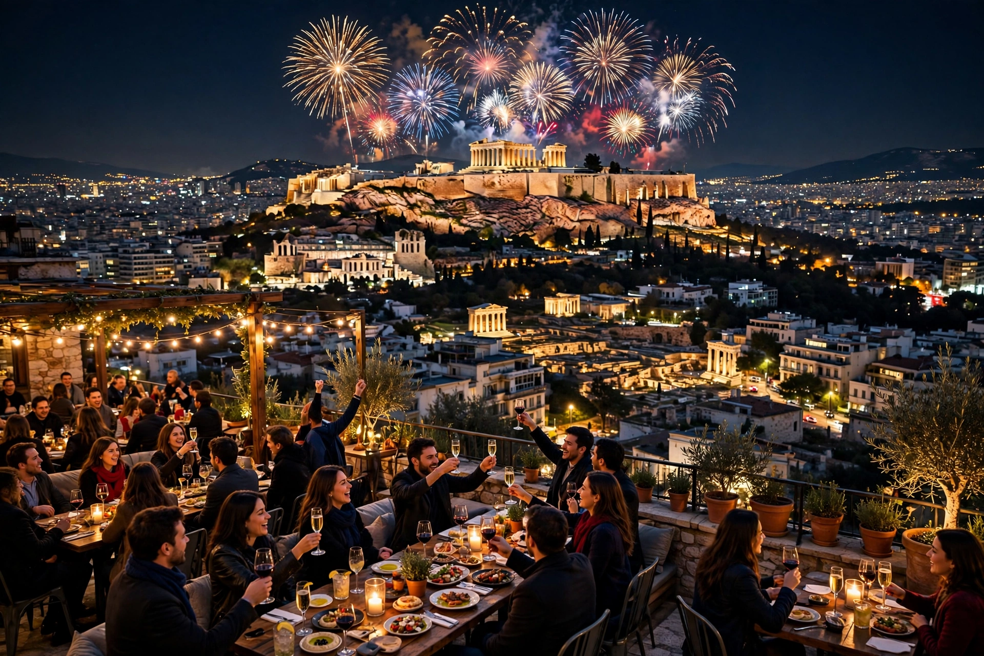 Athens New Year’s Eve: Acropolis Views & Rooftop Parties