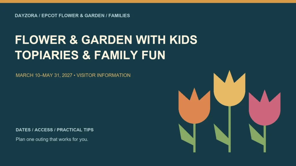 EPCOT Flower and Garden Festival With Kids: Topiaries & Family Activities — original DayZora illustration