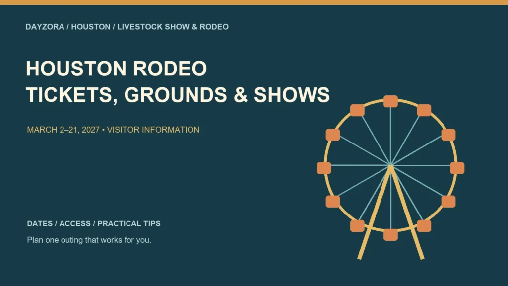 Houston Rodeo Guide: Dates, Tickets, Grounds & What to Expect — original DayZora illustration