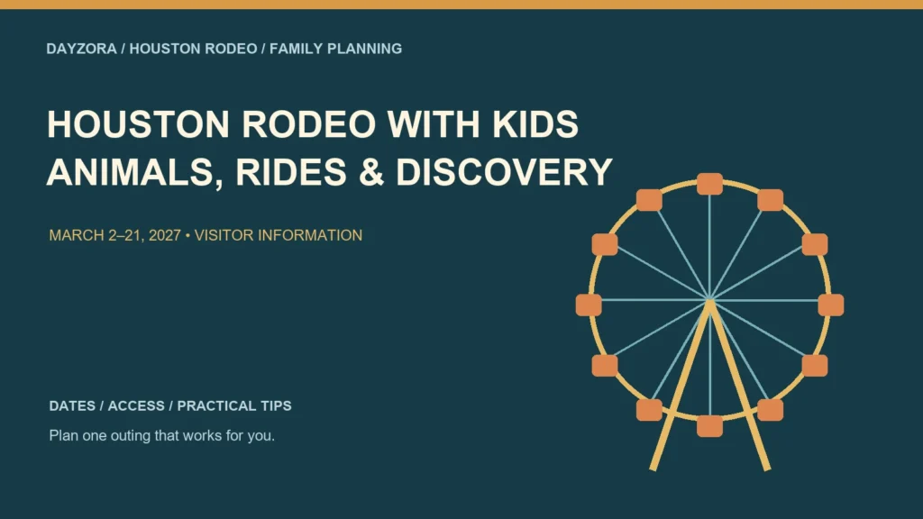 Houston Rodeo With Kids: The Junction, AgVenture & Family Planning Tips — original DayZora illustration