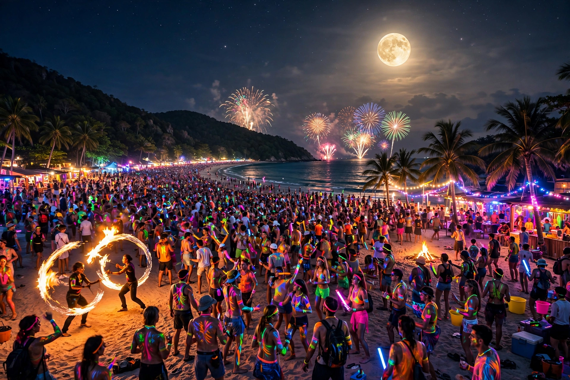 Koh Phangan New Year’s Eve: Full Moon Party Countdown