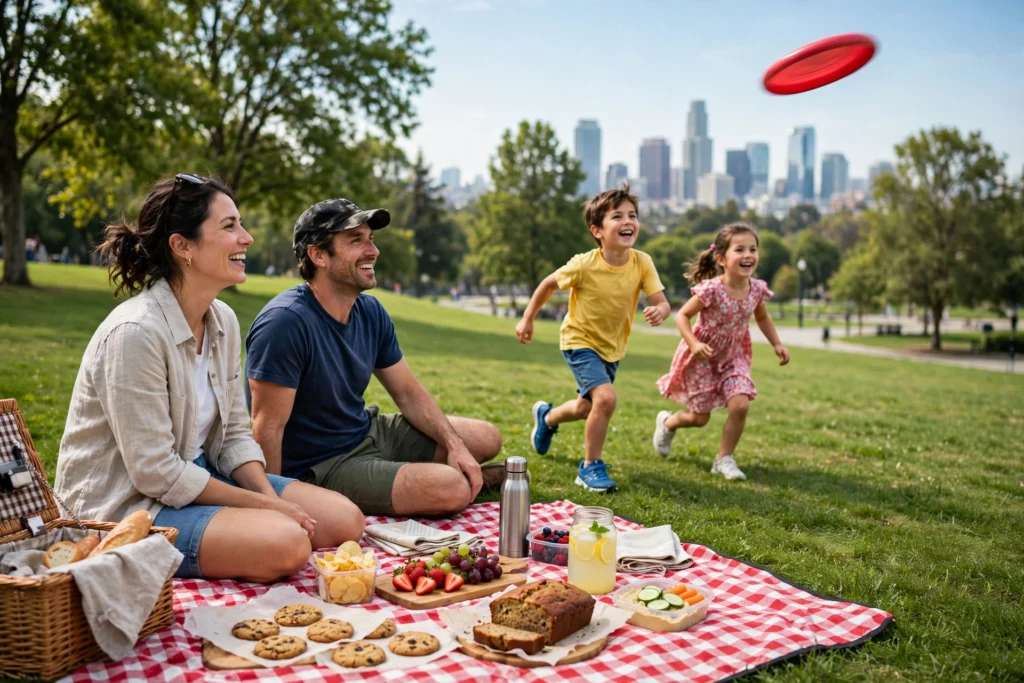 Friends enjoying free weekend activities outdoors