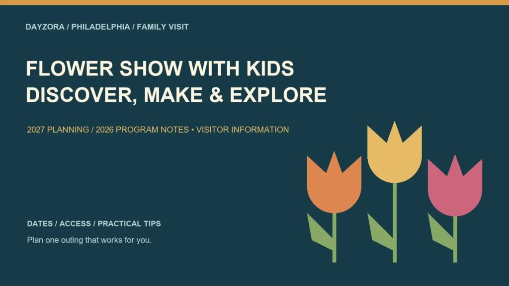 Philadelphia Flower Show With Kids: Family Programs & Visit Planning — original DayZora illustration