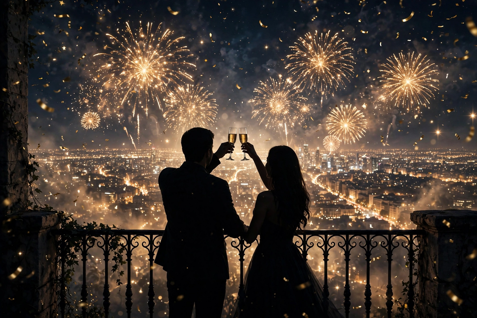 Romantic New Year wishes for your partner: midnight love